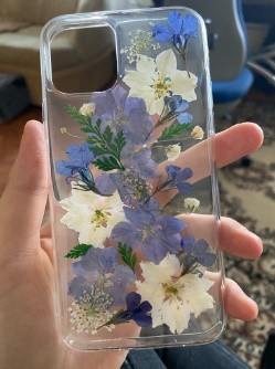 a361 iPhone おしゃれなリアル押し花スマホケース iPhone 11 Pro用_画像8