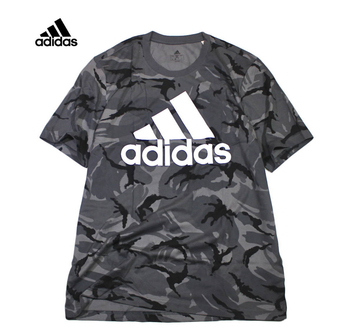 【新品】アディダス ESS カモフラージュ 半袖 Tシャツ【51：灰】XO (XXL) adidas トレーニング ジム ランニング ジョギング コットンT 迷彩_画像1