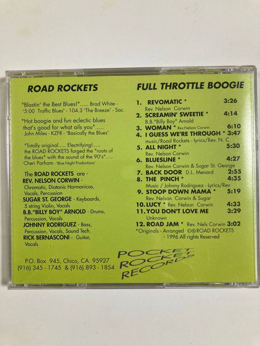 【ブルース】ロード・ロケッツ（ROAD ROCKETS）「FULL THROTTLE BOOGIE」(レア)中古CD、USオリジナル初盤、BL-733_画像2