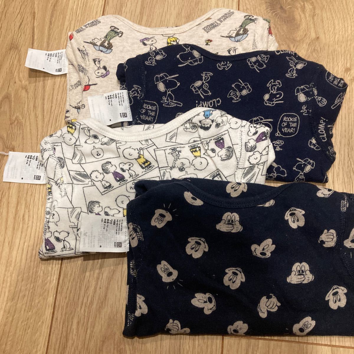 Paypayフリマ Uniqlo Snoopy ミッキー ベビー肌着