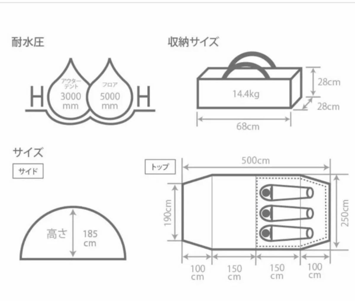 DOD カマボコテント3S タン