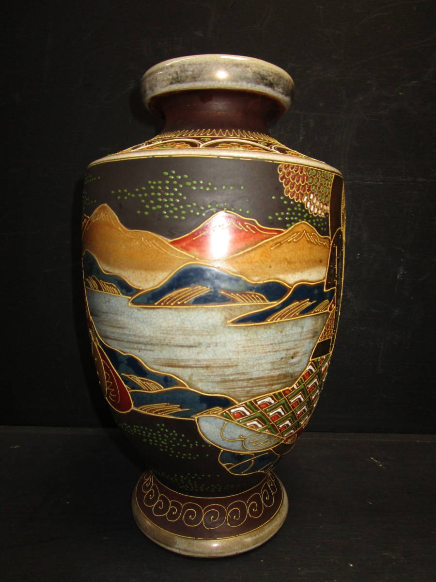 超特価低価 ヤフオク! - L0055 時代 薩摩焼 清山 飾壷 金彩色絵 陽刻 人... 国産正規品
