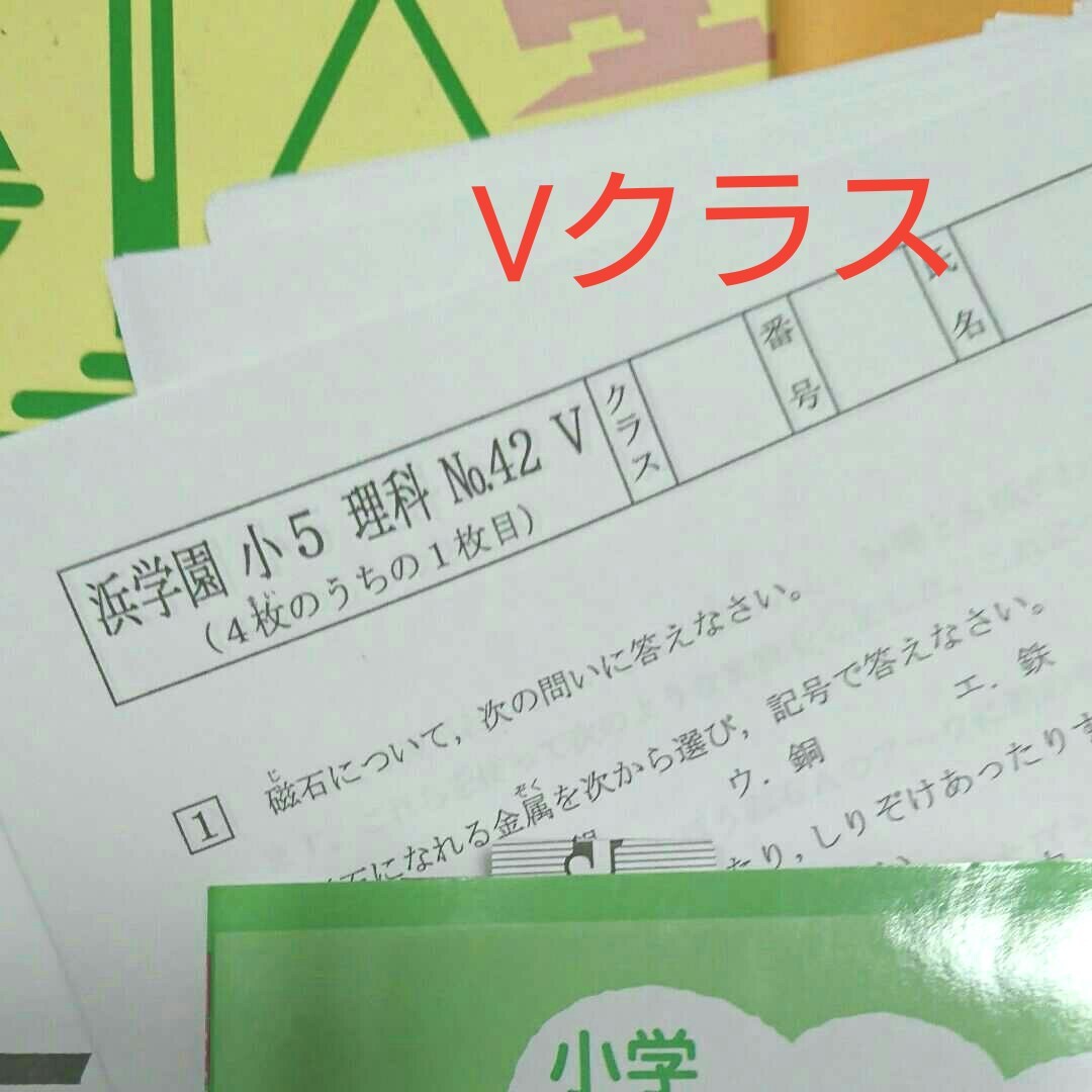 浜学園 サイエンス 理科 5年 希少 Vクラス 確認テスト原本 フルセット