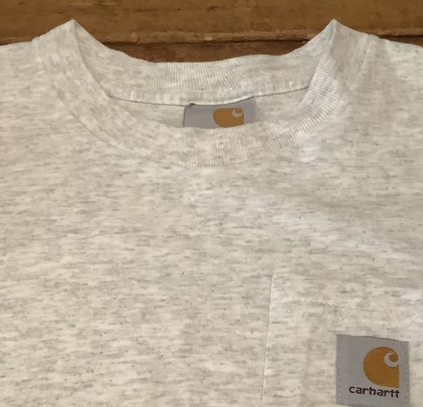 デッドストック 1wash USA製 90s Carhartt カーハート ポケット Tシャツ 半袖 ポケT US -L サイズ //_画像4