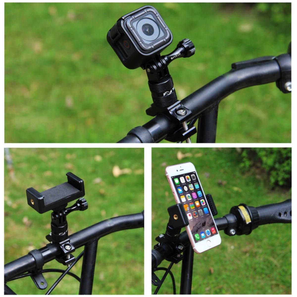 人気が高い GoPro黒色六角レンチ付きアルミ削出し 自転車 バイク用ハンドルバーブラック
