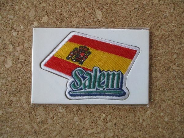 SALEMタバコ国旗『スペイン』刺繍ワッペン/SPAIN観光地レース旅行アップリケ販促品フラッグ喫煙オマケおまけ廃盤_画像1