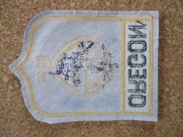 90s OREGON『オレゴン州』スーベニア刺繍ワッペン/ビンテージVoyager旅行アメカジ観光カスタム土産アップリケUSAエンブレム旗_画像4