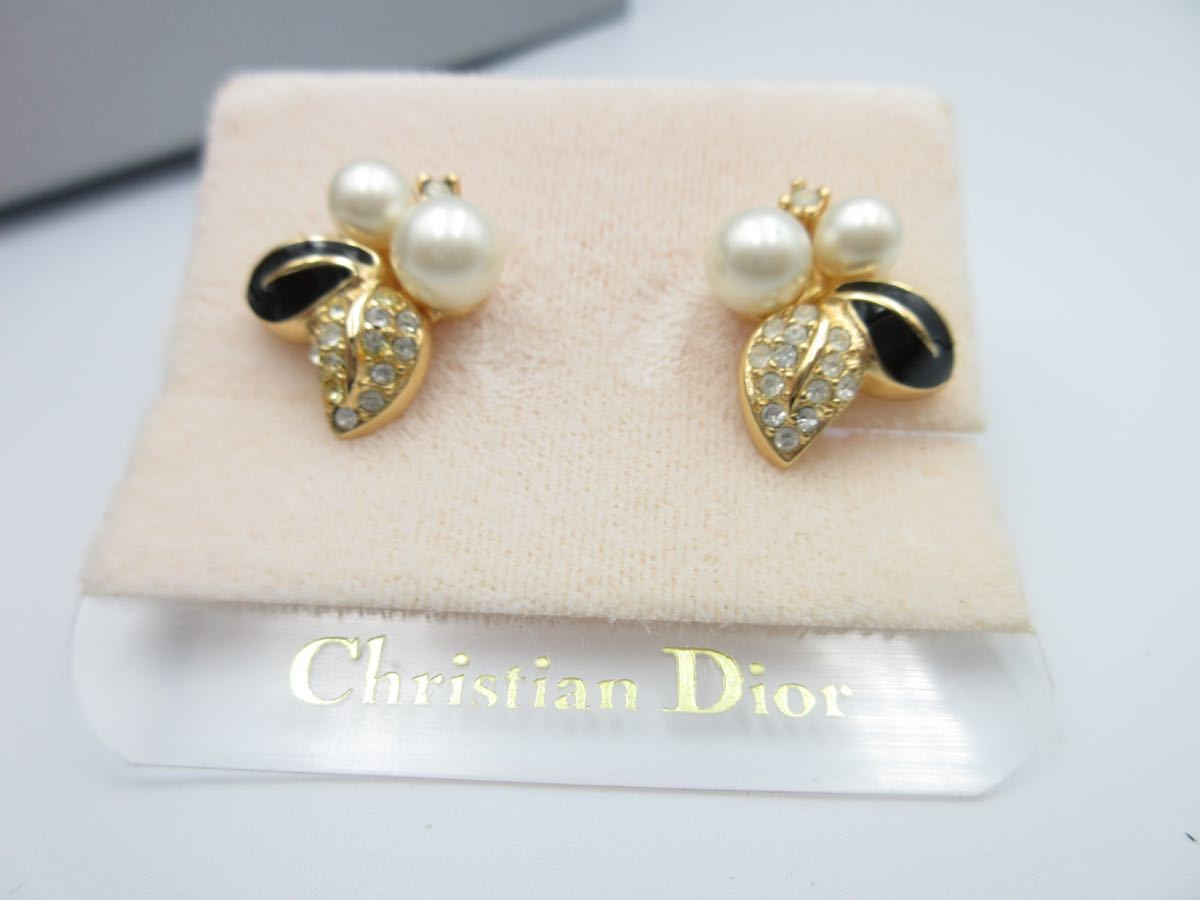 【未使用】台紙付き★ Christian Dior イヤリング フェイクパール クリスチャン ディオール ヴィンテージ アクセサリー y-m30-_画像2