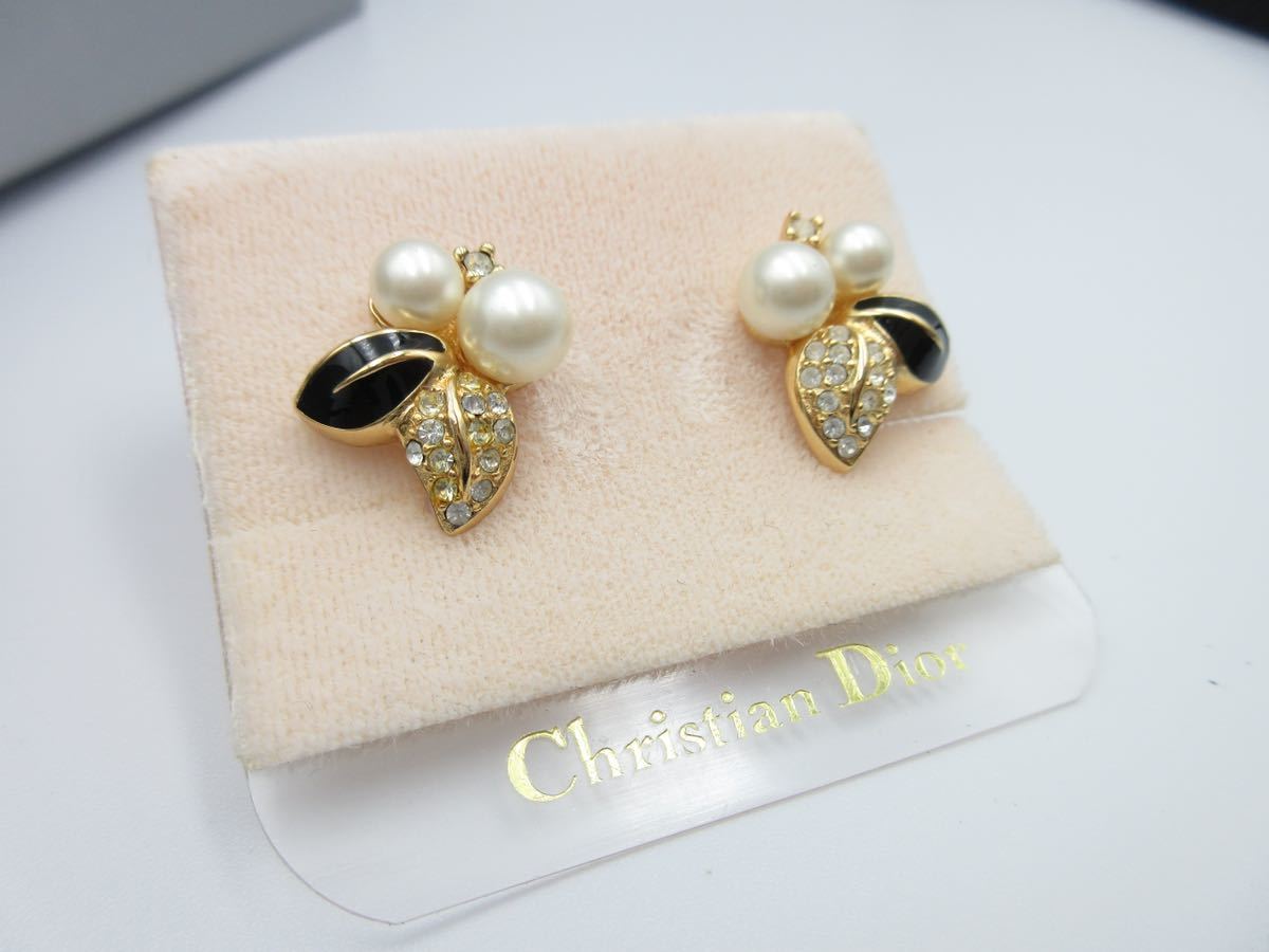 【未使用】台紙付き★ Christian Dior イヤリング フェイクパール クリスチャン ディオール ヴィンテージ アクセサリー y-m30-_画像3