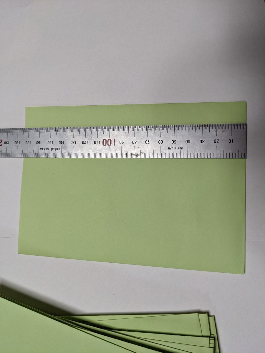 ハンドメイド封筒　ゆうパケット 定形外郵便 100枚　緑色　約17cm×12cm