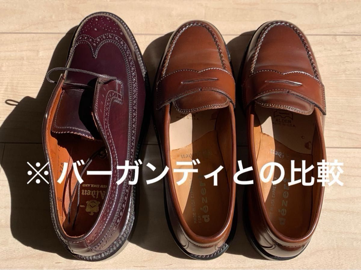 Alden コードバン　ローファー　バーガンディ　US7 25cm 中古品 Alden（オールデン）コードバン ウイスキー レアカラー