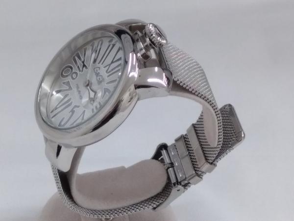 GaGa Milano ガガミラノ MANUALE マニュアーレ 46 J2025 電池式 クォーツ メンズ 腕時計 シルバー_画像2