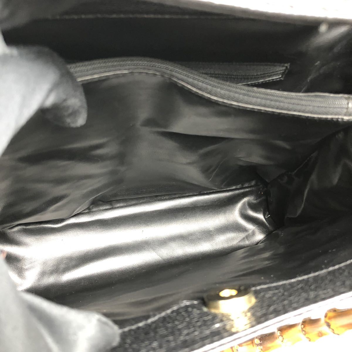 グッチ GUCCI トートバッグ バンブー スエード×レザー ブラック グッチ GUCCI トートバッグ バンブー スエード×レザー ブラック