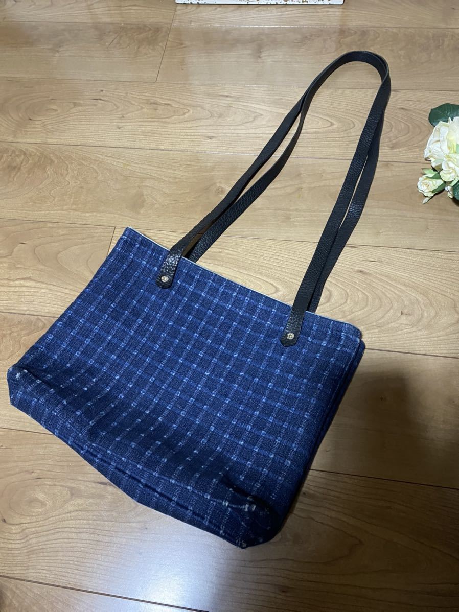 可愛い☆HERMESエルメス☆アメダバ カバドゥポッシュコットンキャンバス&本革レザーショルダーバッグ トートバッグ 格子柄織物チェック柄 想像を超えての HERMES◇アメダバ◇ガバドゥポッシュ◇ショルダーバッグ ショルダーバッグ