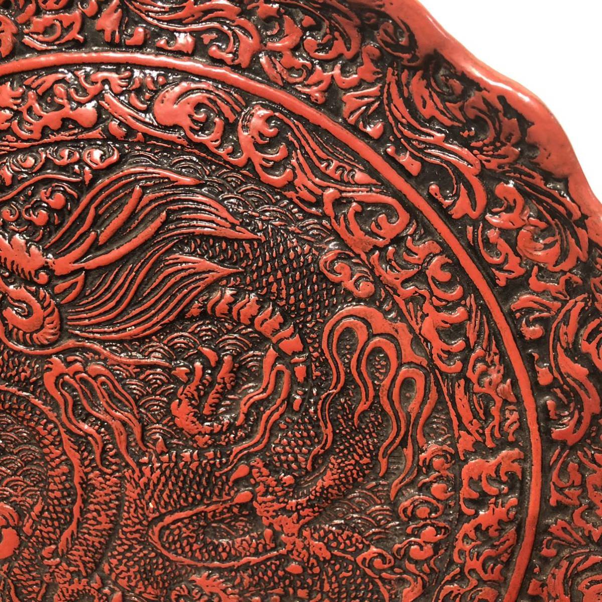 数量は多い 堆朱 骨董品 中国 アジア アンティーク 皿 12-1116 - アンティーク/コレクション