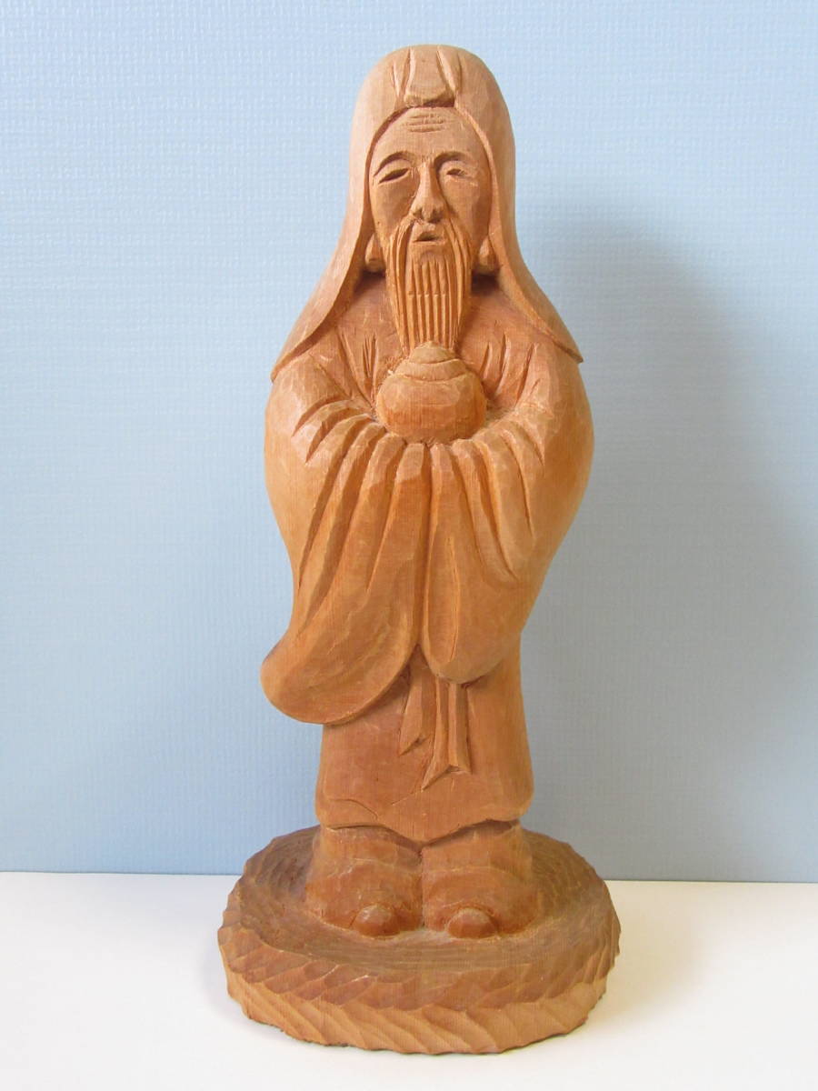 PayPayフリマ｜七福神 福禄寿 寿老人 木彫り 彫刻 人形「仏像/木製 置物/縁起物」
