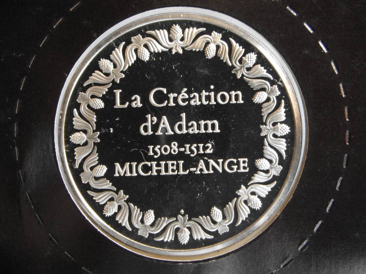 フランクリンミント 925銀メダル 『アダムの創造　ミケランジェロ』 /LES 100 PLUS～プルーフメダル franklinmint_画像6