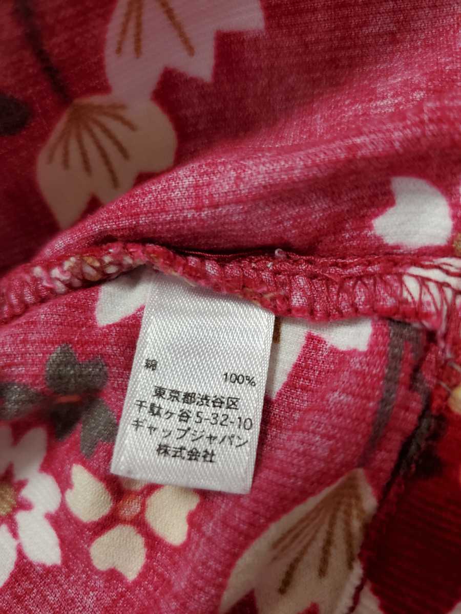 188円発送★　GAP ギャップ キッズ 女の子 可愛い 和柄 着物の柄の様な 花柄 チュニック ワンピース 120 130 半袖 ブランド_画像8