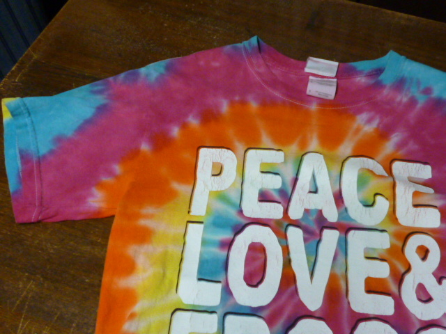 USA古着　RAINFOREST CAFE Tシャツ S PEACE LOVE タイダイ 半袖　_画像8