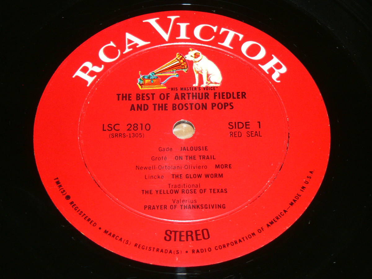 LP(米盤)／「ベスト・オブ・アーサー・フィードラー＆ボストン・ポップス」RCA赤ラベルLSC-2810／帯なし、良盤、全曲再生良好_米盤