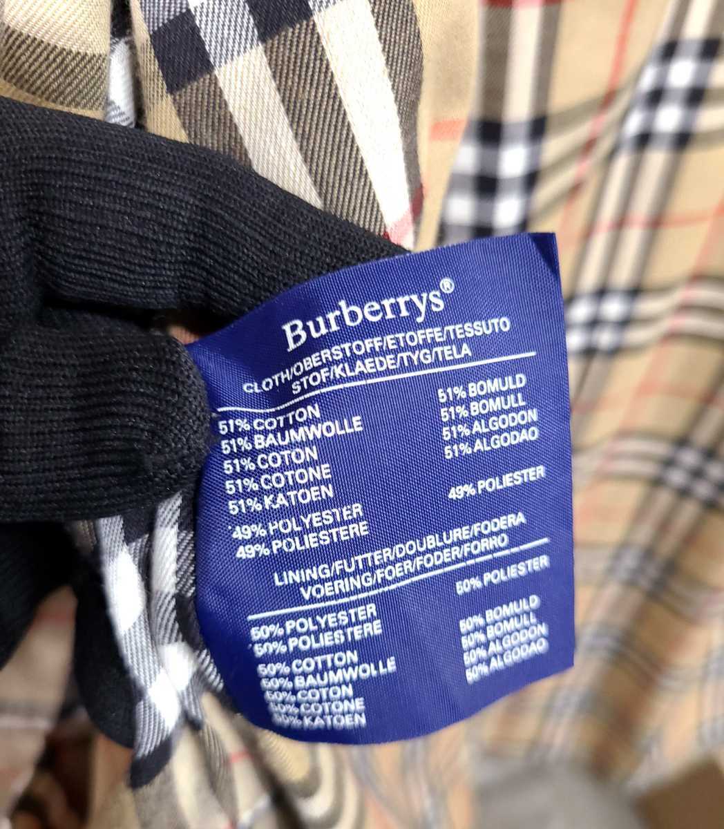 英国製☆BURBERRYS バーバリー ヴィンテージ ステンカラーコート トレンチ 裏地チェック柄 メンズ 古着 本国物_画像9