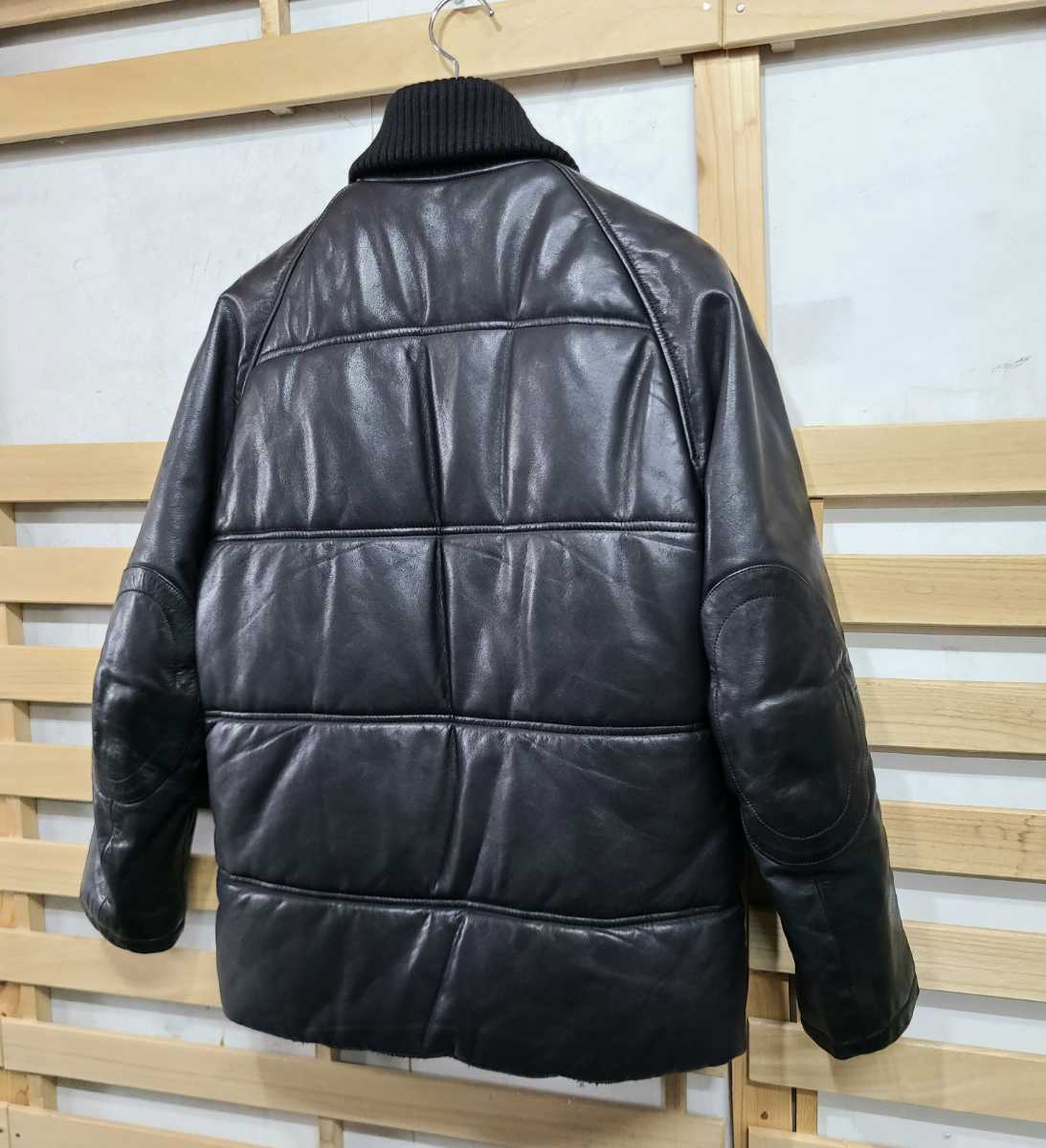 美品 ALEXANDER WANG H&M コラボ 中綿 レザージャケット ダブルライダース メンズS ブラック アレキサンダーワン