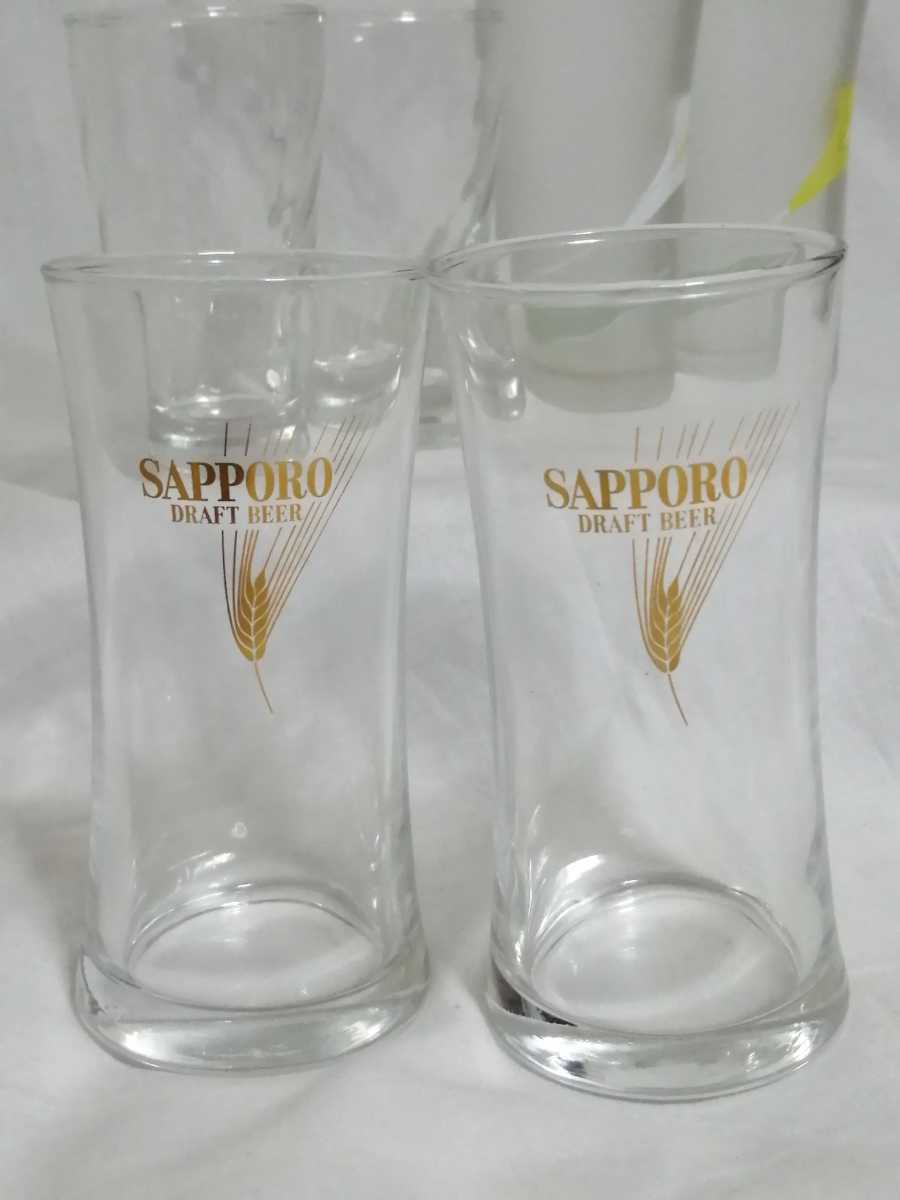 昭和レトロ SAPPORO ビールグラス サッポロビール を含む ビアタン グラス ペアグラス 3種類 3セット 合計 6客 おまとめ_画像2