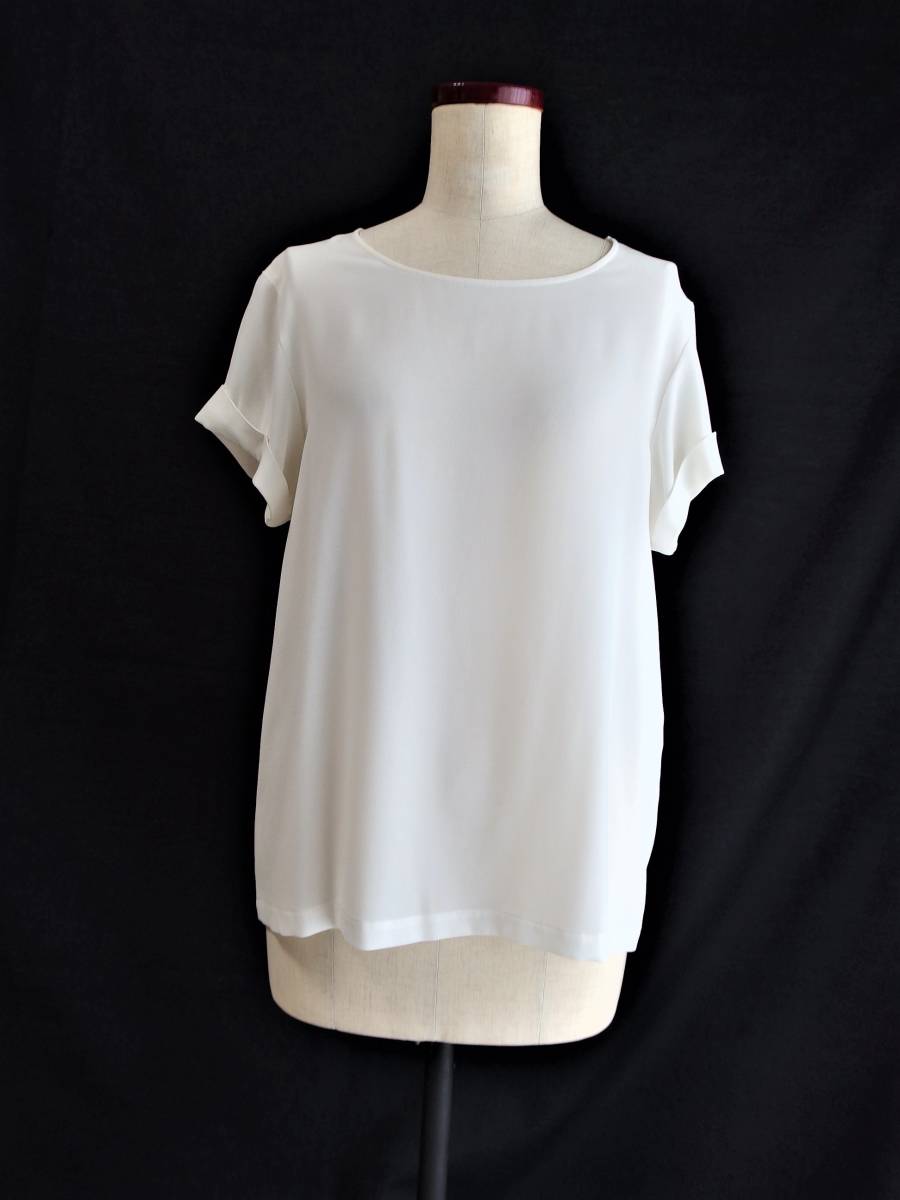 Theory theory * short sleeves blouse cut and sewn ivory white S size 