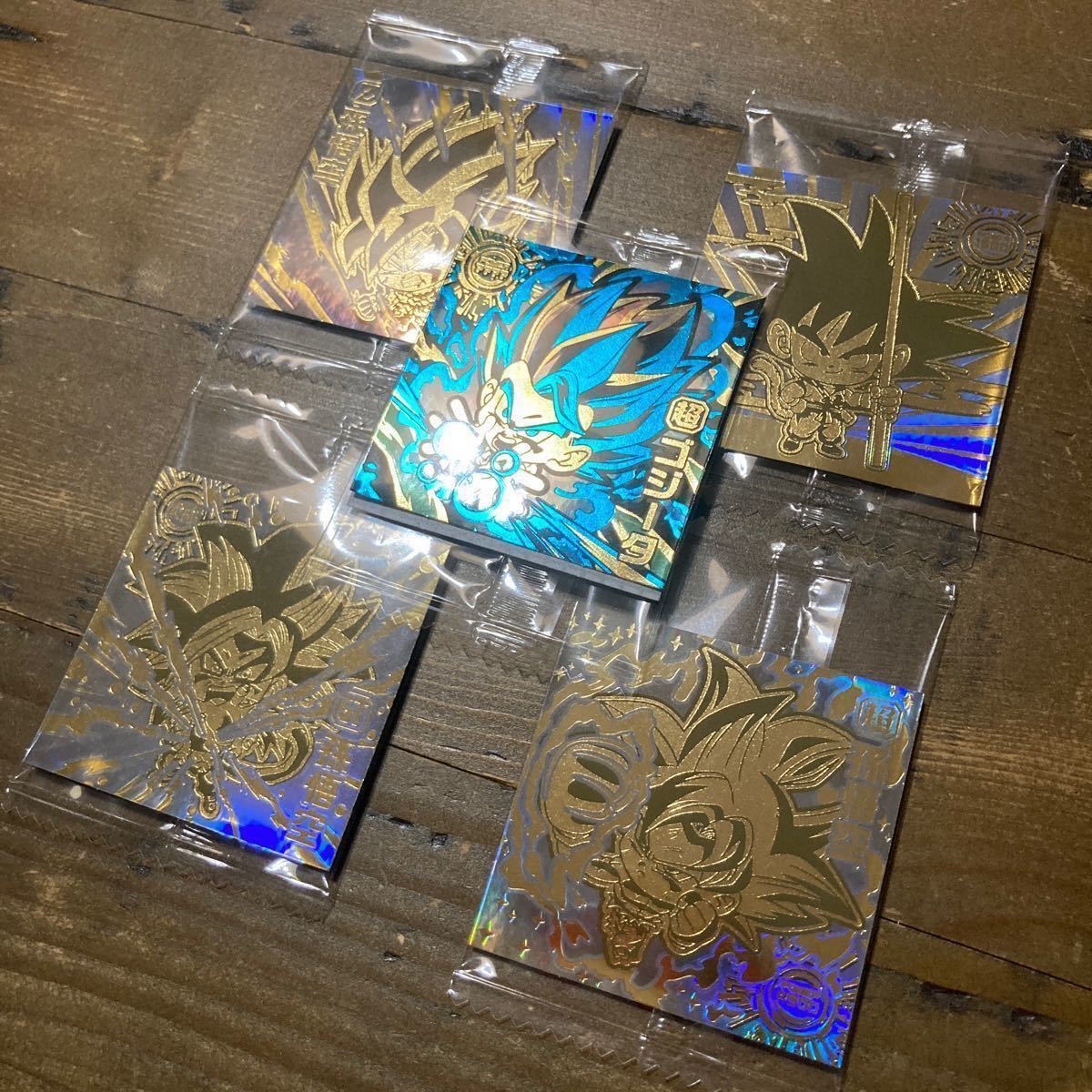 ドラゴンボールウエハース 究極ゴッドレアゴジータ GGR4枚コンプリート ドラゴンボール超戦士シール