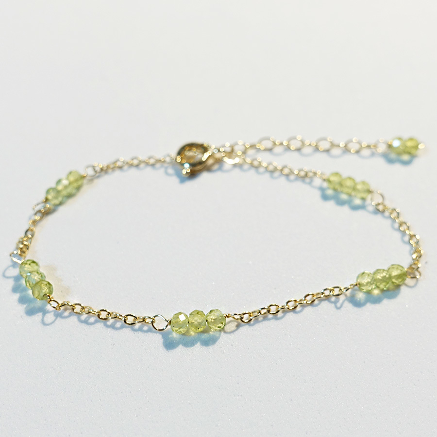  fine clothes fine clothes peridot 14KGF Gold Phil do.. bracele adjuster attaching yellow green color green natural stone 