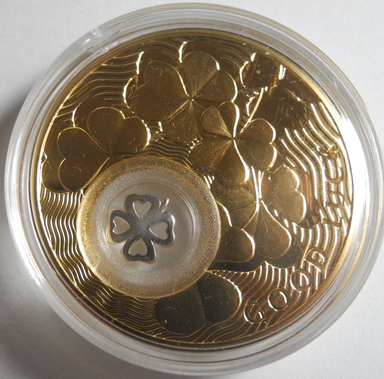 ニウエ Niue 2ドル銀貨 2013年 限定24金Pコイン ラッキーコイン 四つ葉 