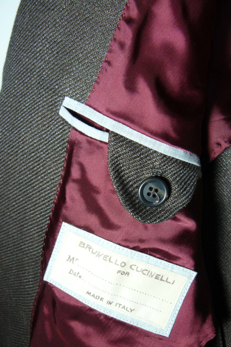 size:50◆Brunello Cucinelli◆ジャケット 2Bシングル◆made in italy◆brown◆57%wool 36%linen 7%silk◆ブルネロクチネリ◆極上/天然素材