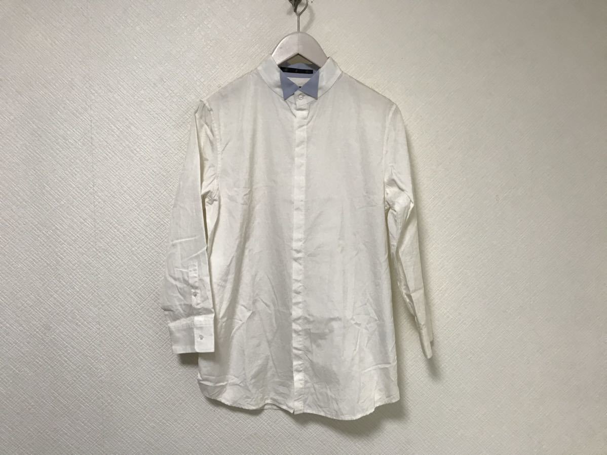本物アトウato長袖シャツドレスシャツホワイト白メンズスーツビジネス46M