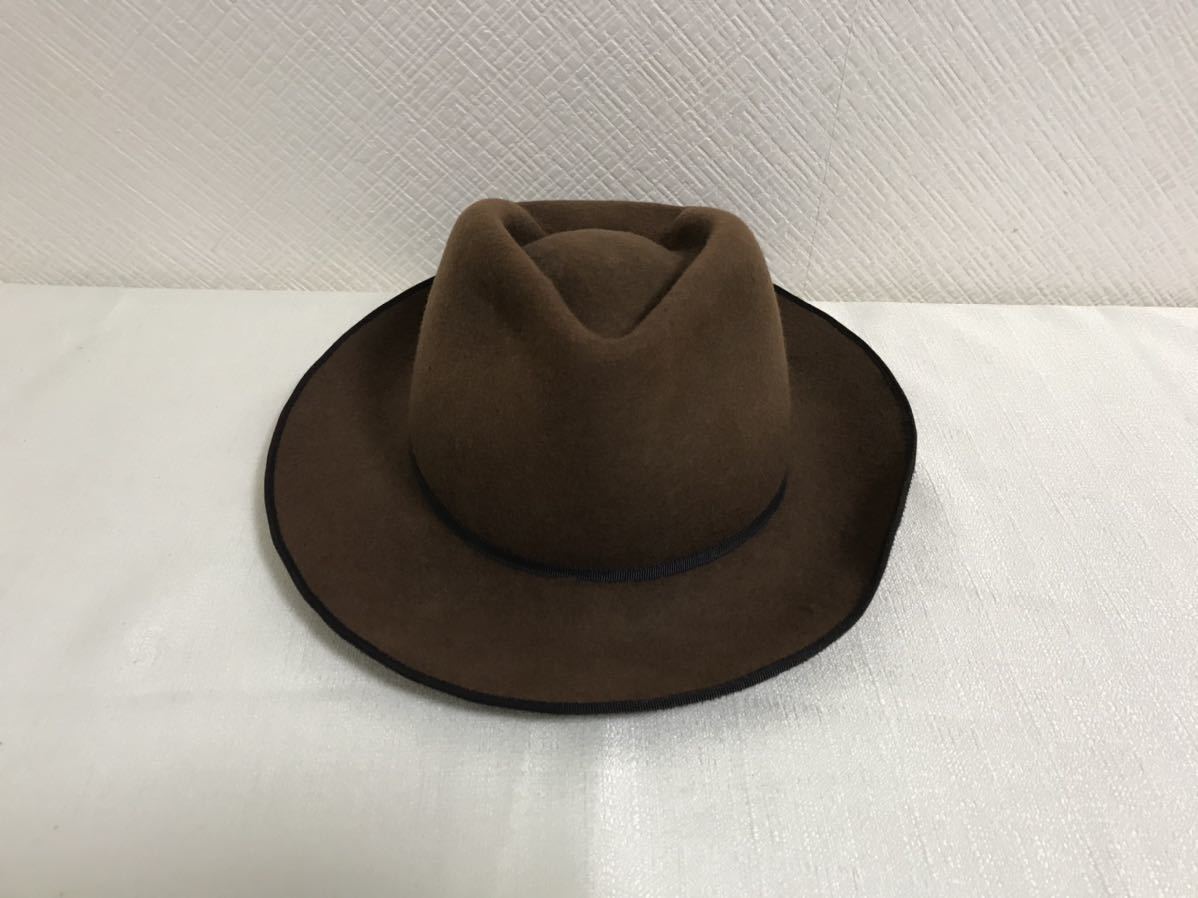  прекрасный товар подлинный товар Lounge Lizard LOUNGELIZARD шерсть мягкая шляпа шляпа шляпа хаки Brown чай мужской женский костюм бизнес тонн галлон путешествие сделано в Японии 