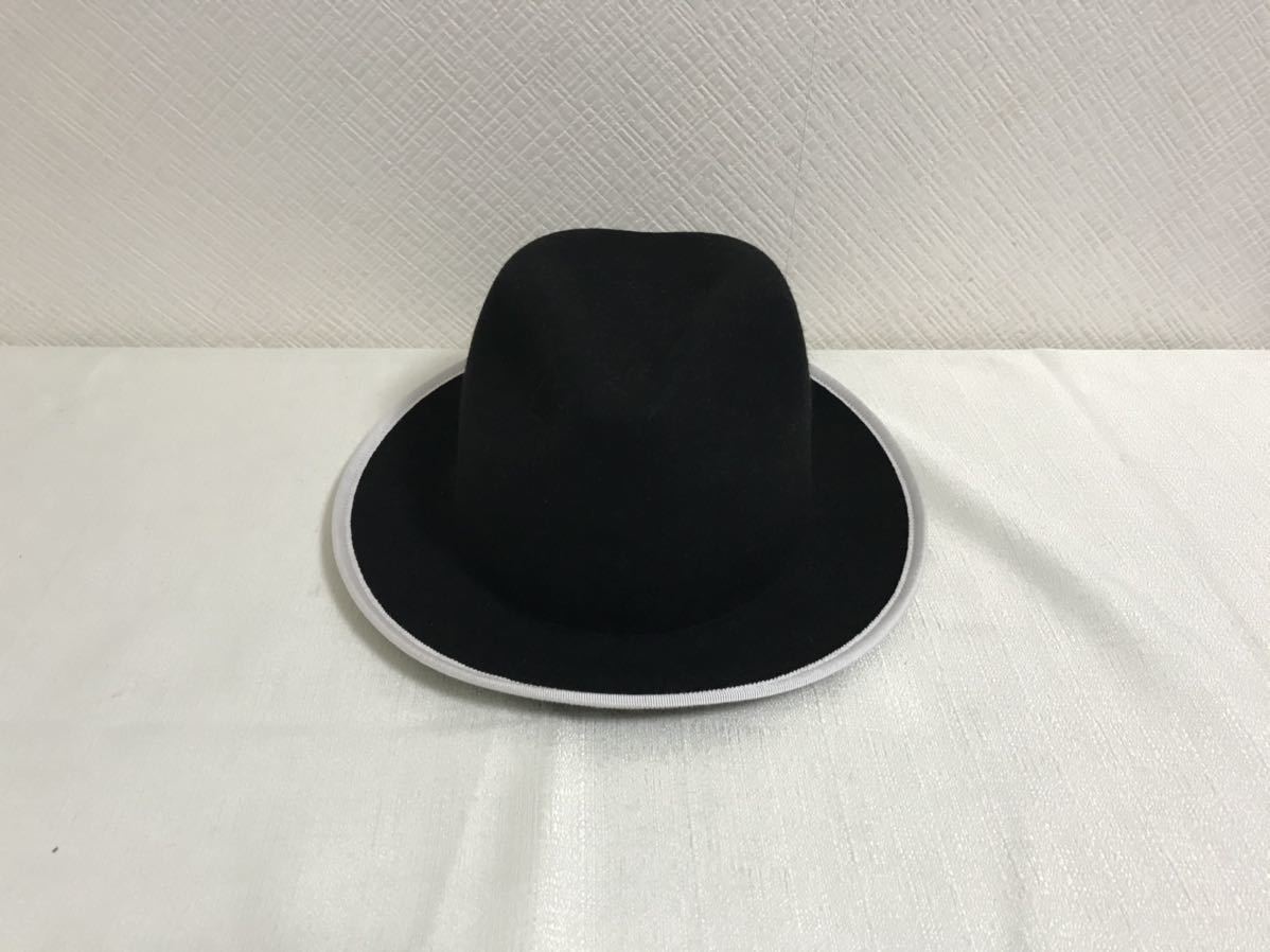 美品本物カシラCA4LA×ノックスKNOXウール中折れハット帽子黒ブラック 