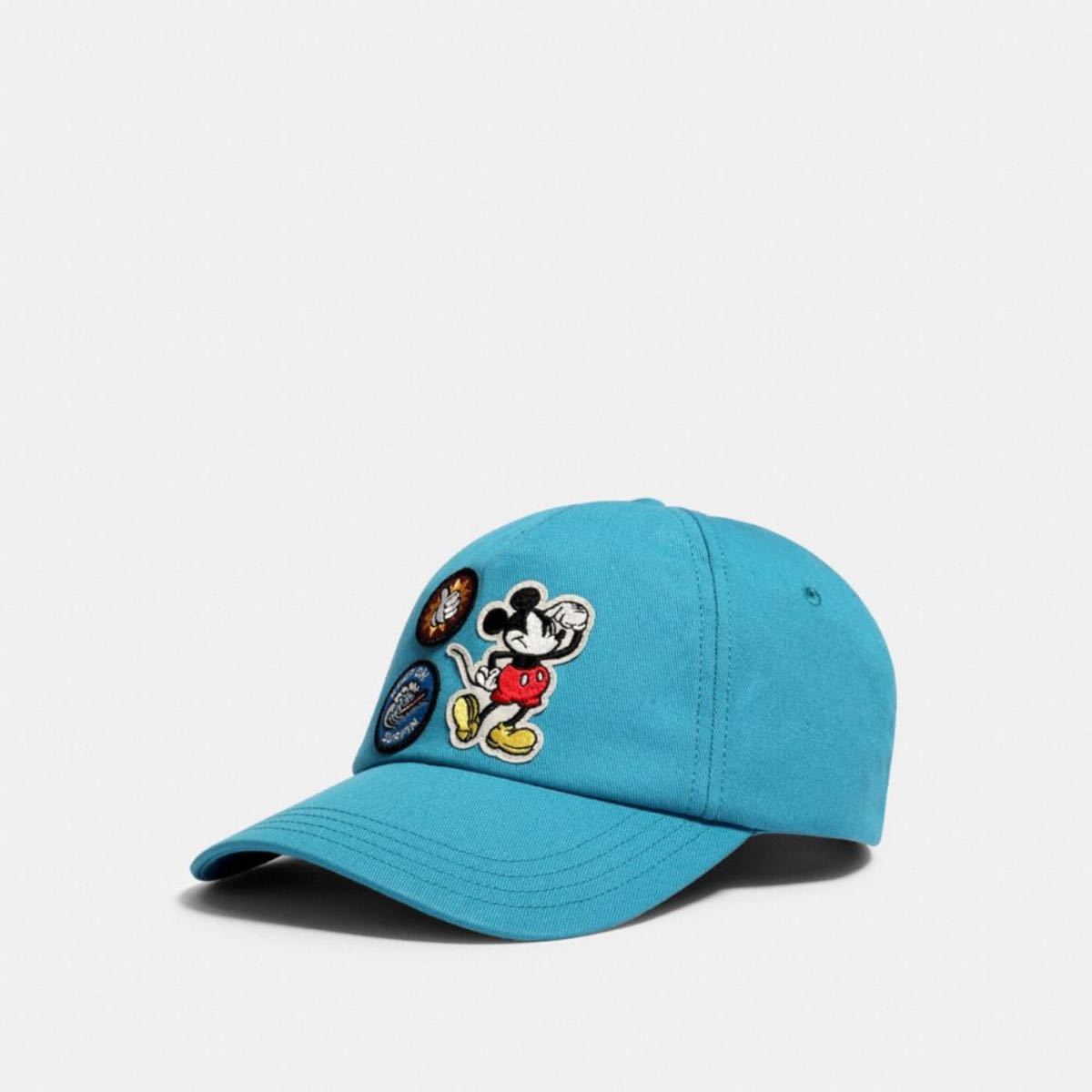 COACH ディズニー コラボ ミッキー キャップ ブルー 新品