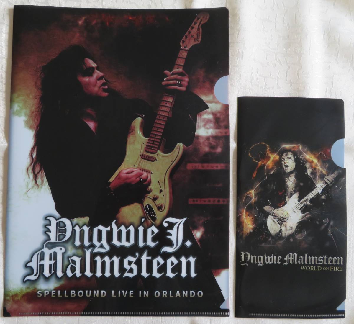 【YNGWIE MALMSTEEN】クリアファイル＆チケットホルダー WORLD ON FIRE SPELLBOUND LIVE IN ORLANDO TAMPA イングヴェイ マルムスティーン_画像1