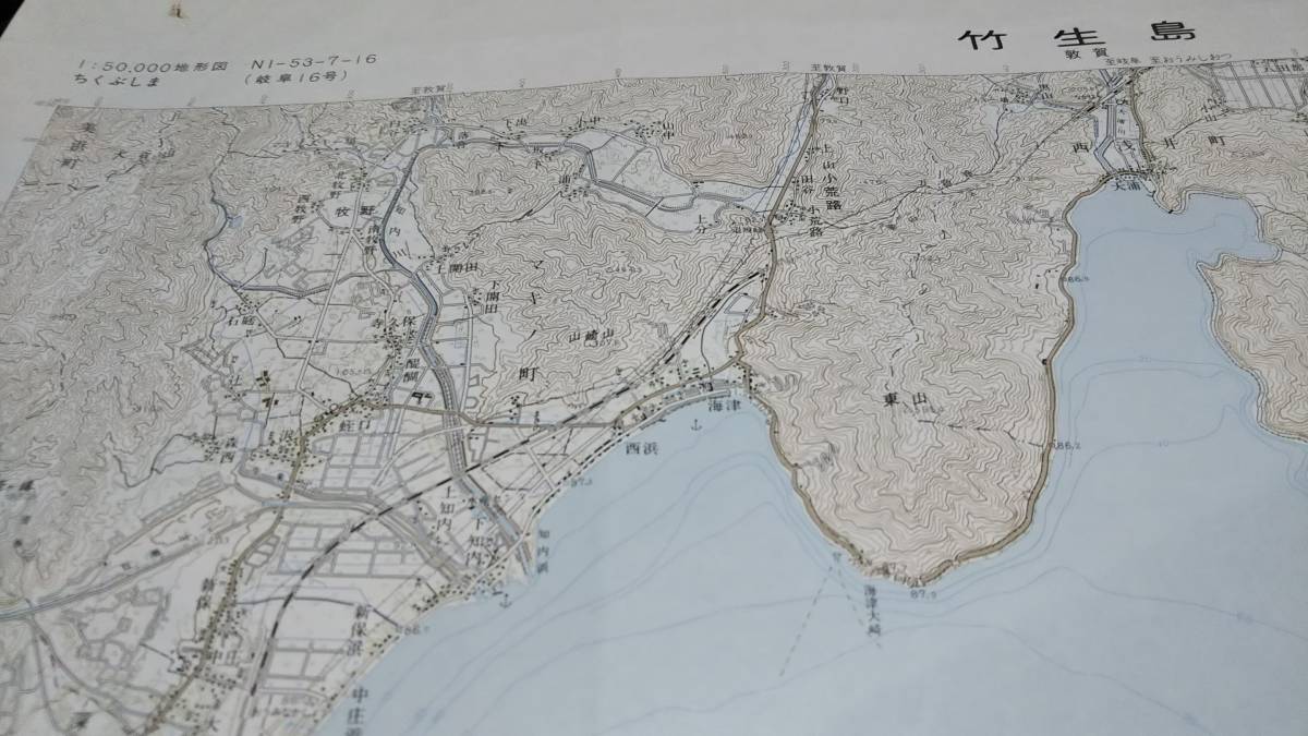 　古地図 　竹生島　滋賀県　地図　資料　46×57cm　　明治26年測量　　昭和56年印刷_画像3