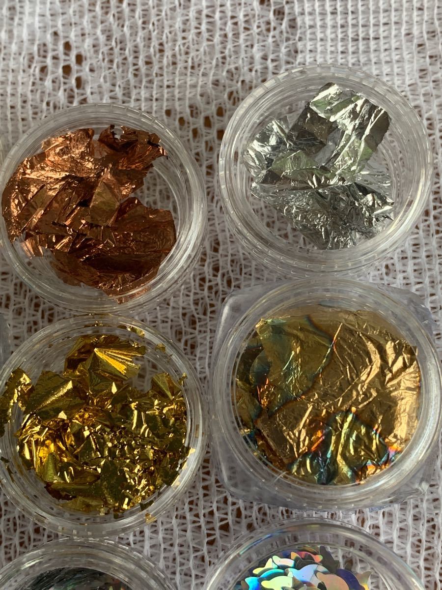 金、銀、銅、マーブル箔、蝶々、イルカホログラムセット