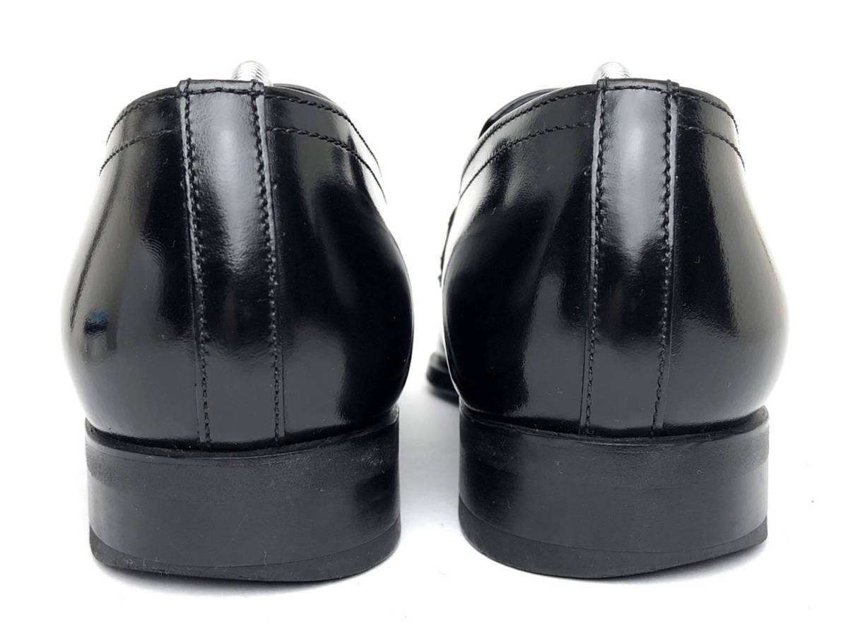 即決 REGAL リーガル メンズ 23.5cm 本革 レザー 革靴 スワールトゥ ローファー 黒 ブラック ビジネス フォーマル ドレスシューズ 中古