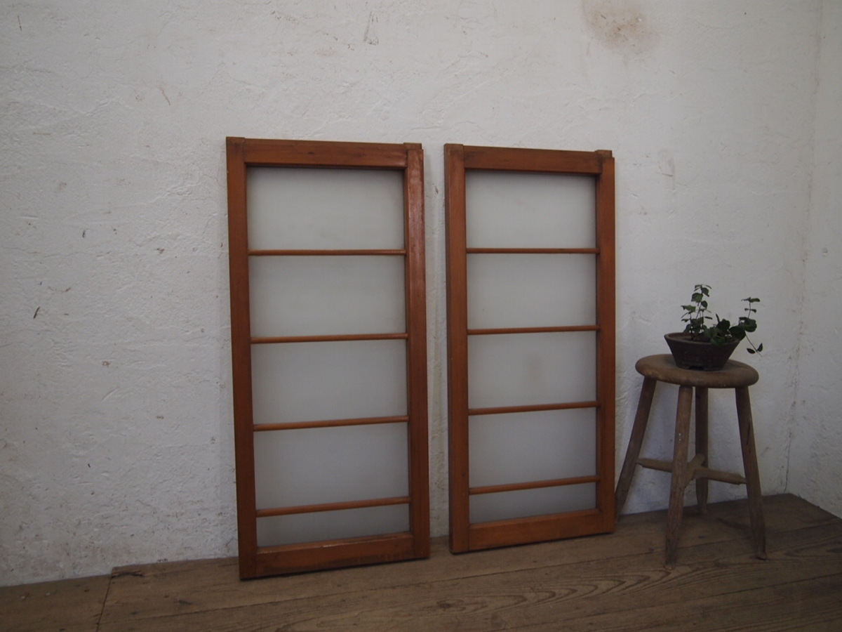 yuQ973*[H92cm×W41,5cm]×2 листов * симпатичный дизайн. ретро старый дерево рамка-оправа стекло дверь * двери раздвижная дверь рама следы lie маленькое окно Vintage A.1