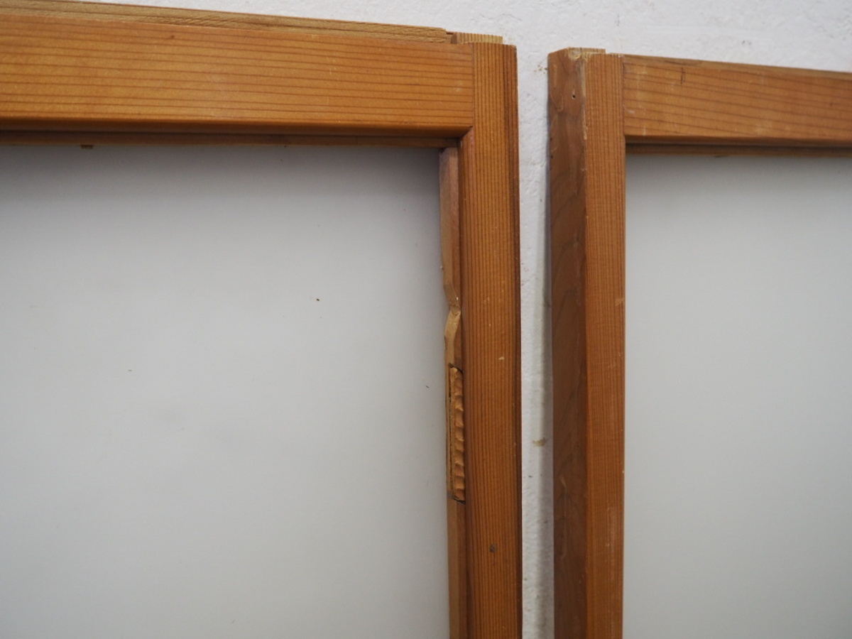 yuU614*(1)[H91cm×W44cm]×2 листов * ретро тест ... старый дерево рамка-оправа стекло дверь * двери раздвижная дверь рама старый дом в японском стиле . материал Vintage A.1