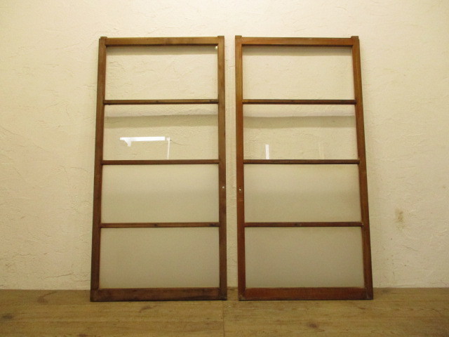 taA466*(3)[H138cm×W67,5cm]×2 sheets * pretty paint. retro old tree frame glass door * reform fittings sash miscellaneous goods shop K under 
