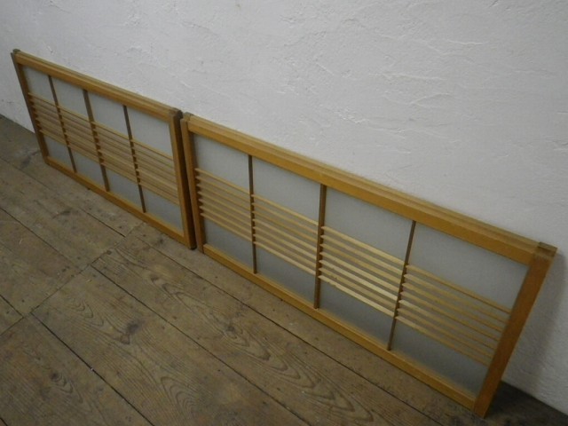 taU151*(1)[H55cm×W109cm]×2 sheets * Showa Retro . old wooden glass door * fittings sliding door old Japanese-style house reform block shop K.1