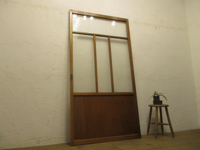 爆売り!】 タG712◇H176cm×W92cm◇レトロな味わいの古い木枠ガラス戸