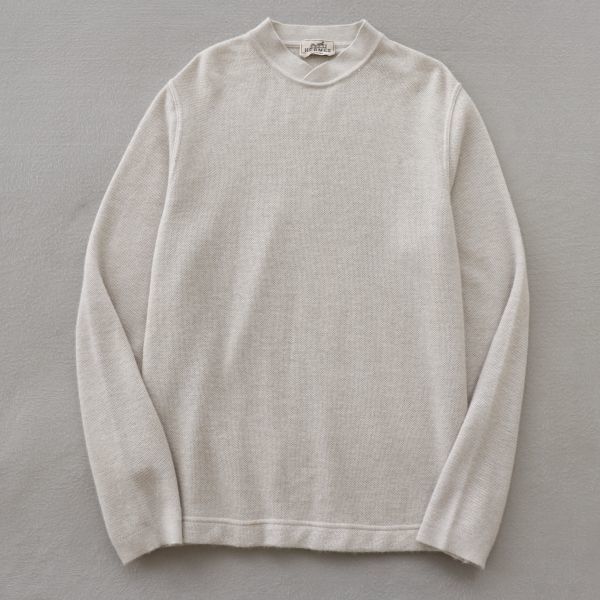 上質 高級 Herms エルメス カシミヤ100%ニットプルオーバー セーター 紳士 100%cashmere knit sweater black A097 セーター