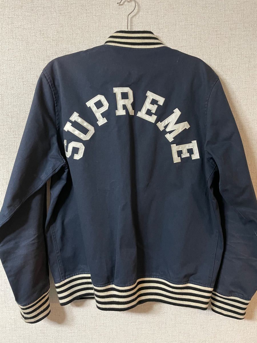 古着【supreme】ブルドッグ/BULLDOGS WAPPEN VARSITY JACKET/Lサイズ/ジャケットNVYネイビー