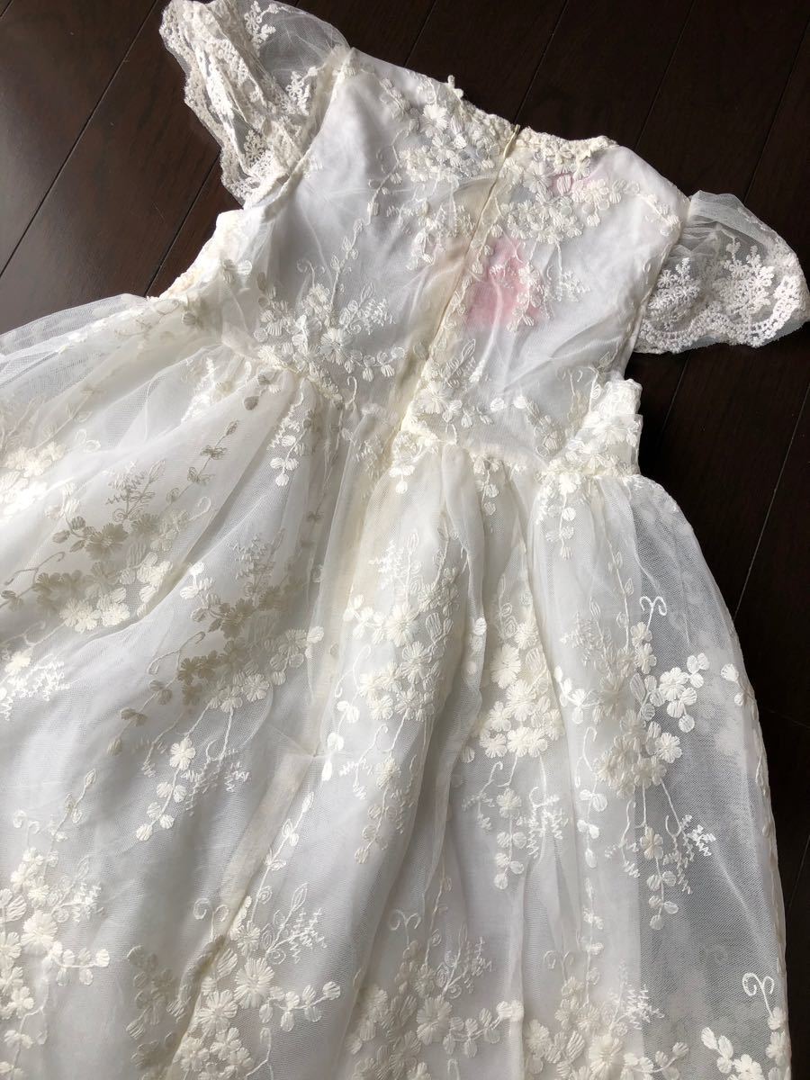 刺繍ワンピース120  キッズ女の子ワンピース　レースワンピース フォーマルドレス ふんわりスカート 結婚式 発表会  韓国子供服