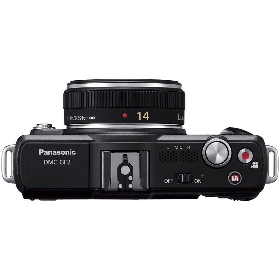パナソニック Panasonic LUMIX DMC-GF2 単焦点 レンズキット ブラック ミラーレス一眼レフ カメラ 中古_画像3