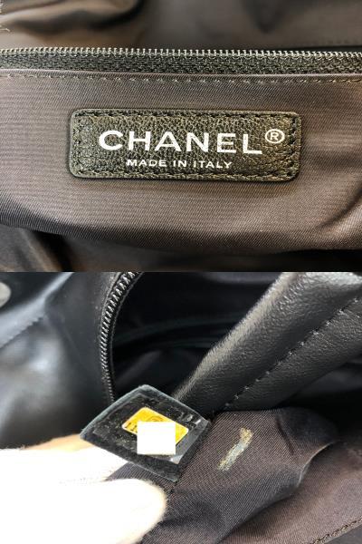 【中古美品】 CHANEL シャネル パリビアリッツ トートMM コーティングキャンバス ブラック A34209 パリビアリッツMM トートバッグ_画像9